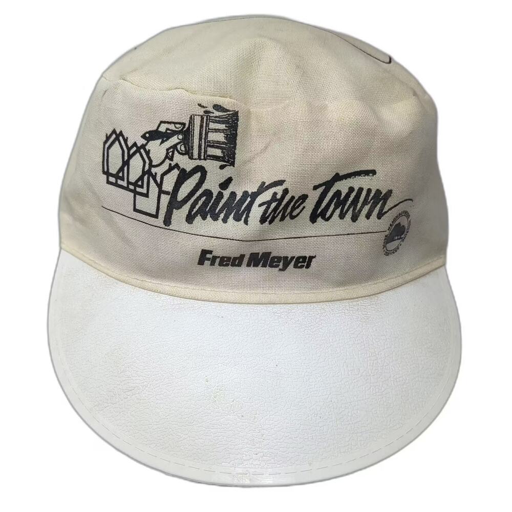 Gateway Fred Meyer Paint The Town Army Hat Beige White OS USA Boise Sponsors